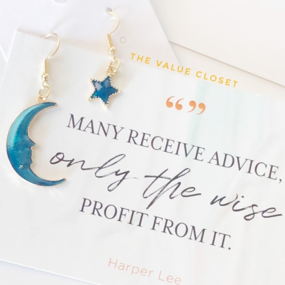 Moon and star earrings